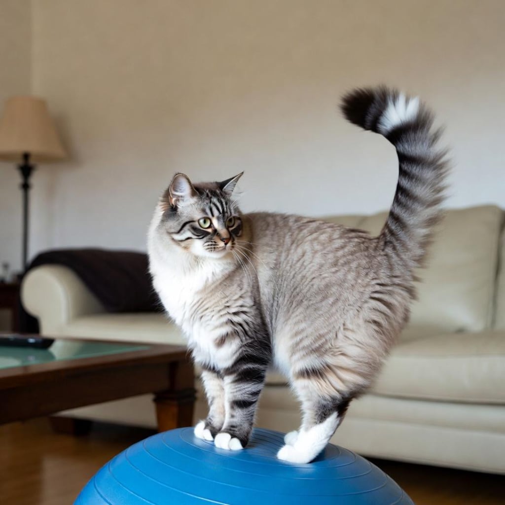 バランスボール猫