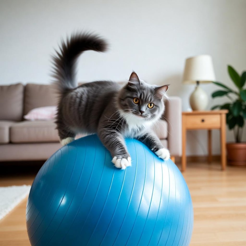 バランスボール猫