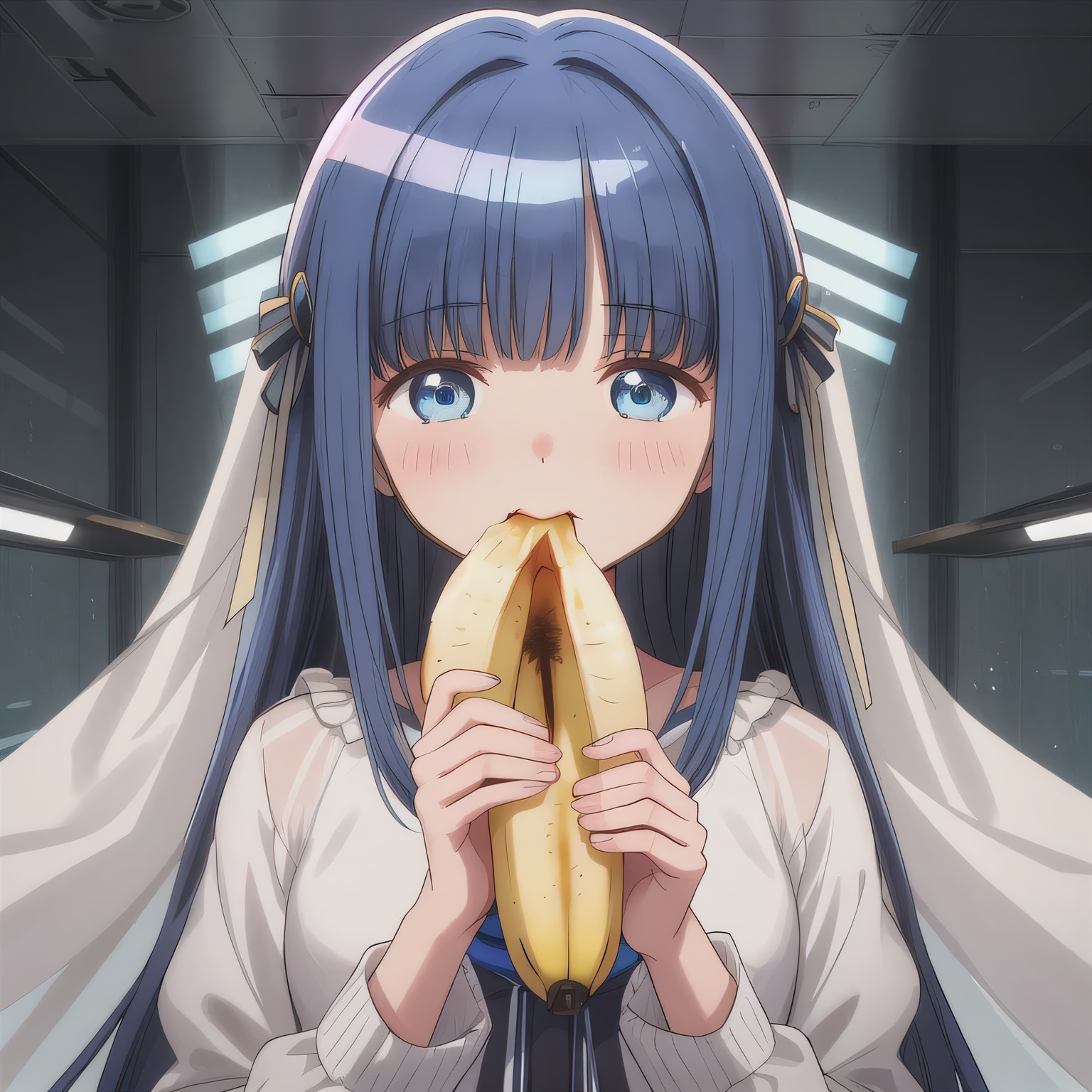 黒髪ロングでバナナの少女１３ | の人気AIイラスト・グラビア