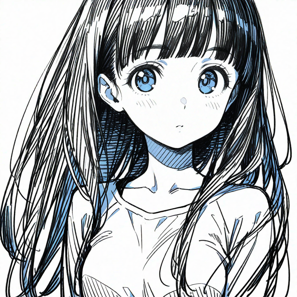 油性マジックで描いた少女 | の人気AIイラスト・グラビア