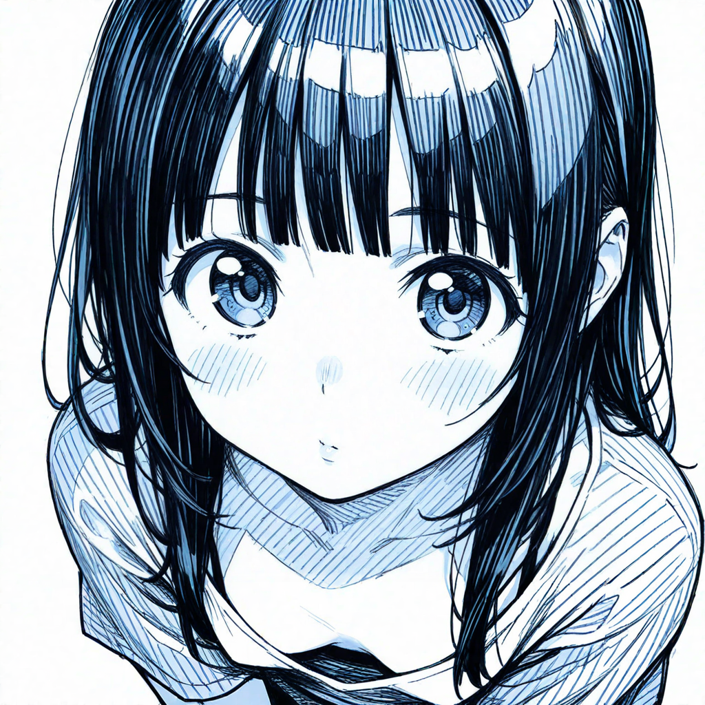 油性マジックで描いた少女