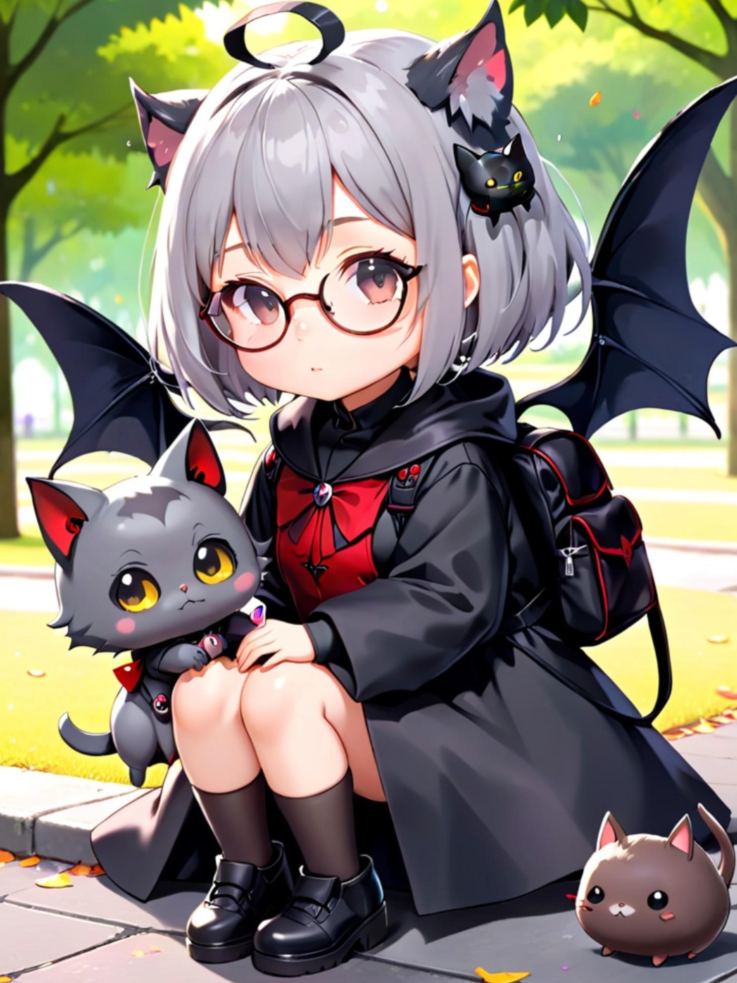 猫と悪魔神官の銀髪ちゃん