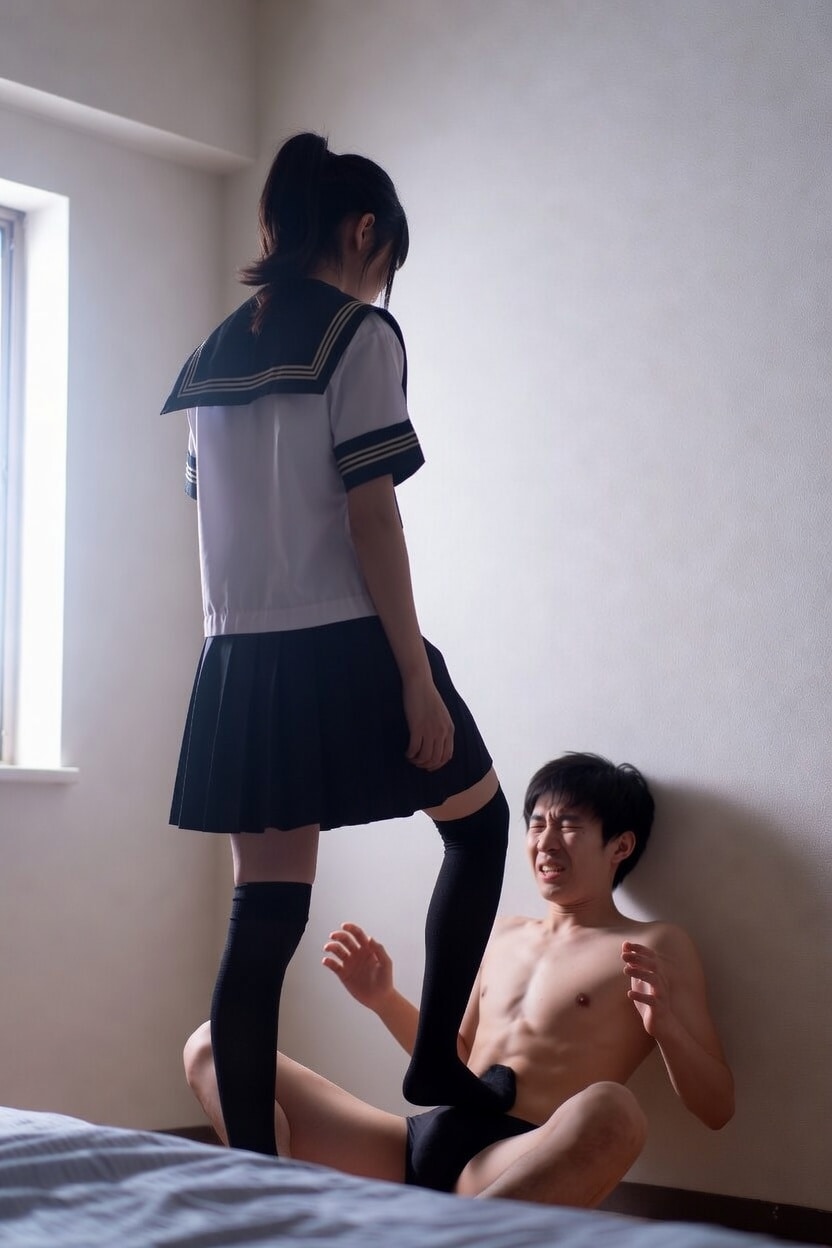 股間踏み付け