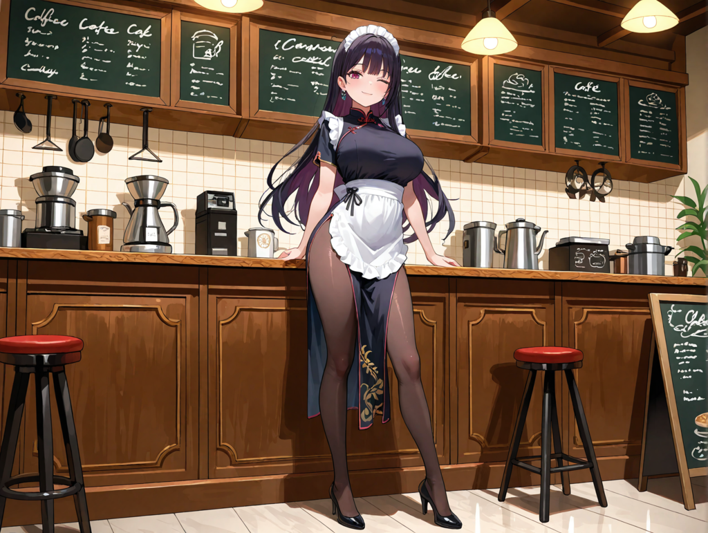 チャイナドレス+カフェ