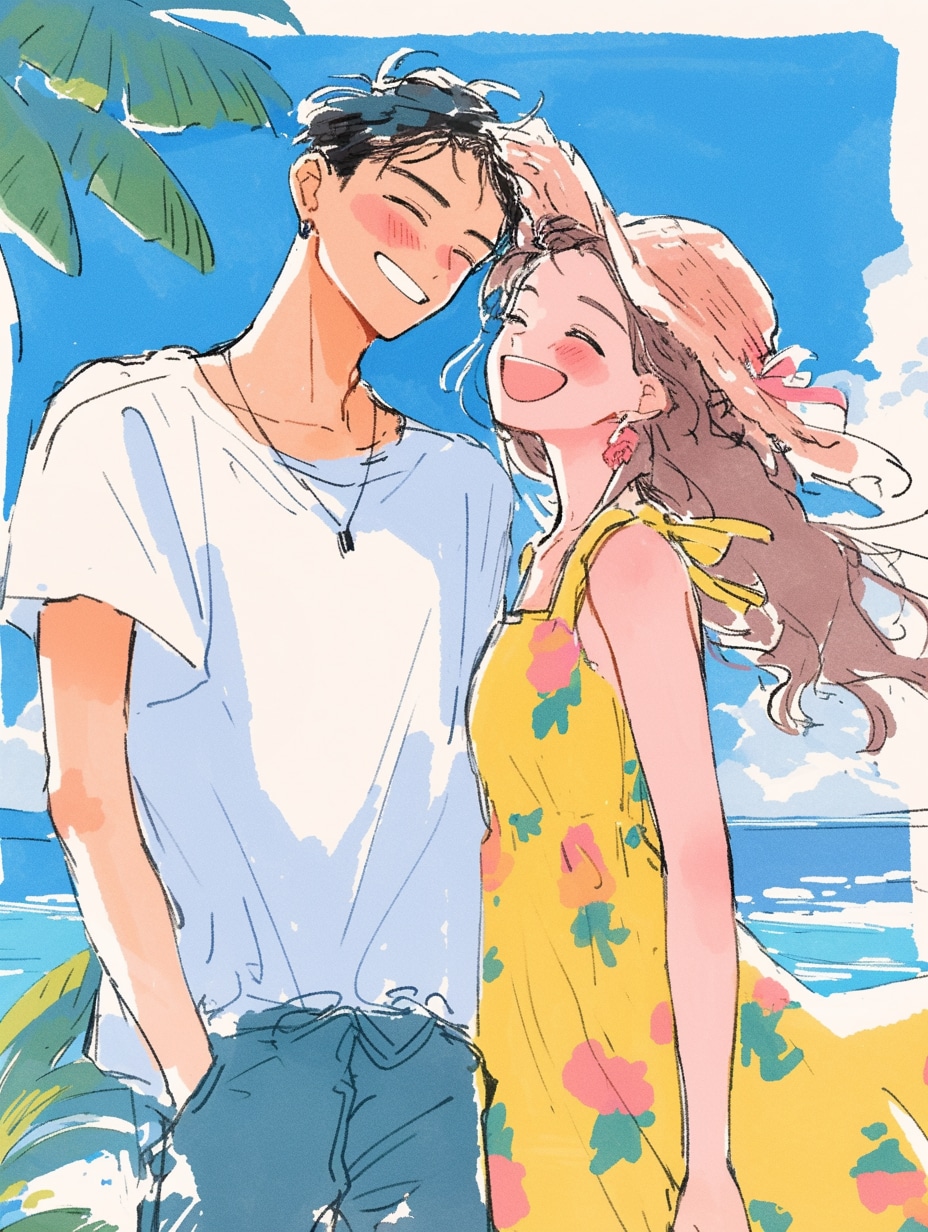 海デート | の人気AIイラスト・グラビア