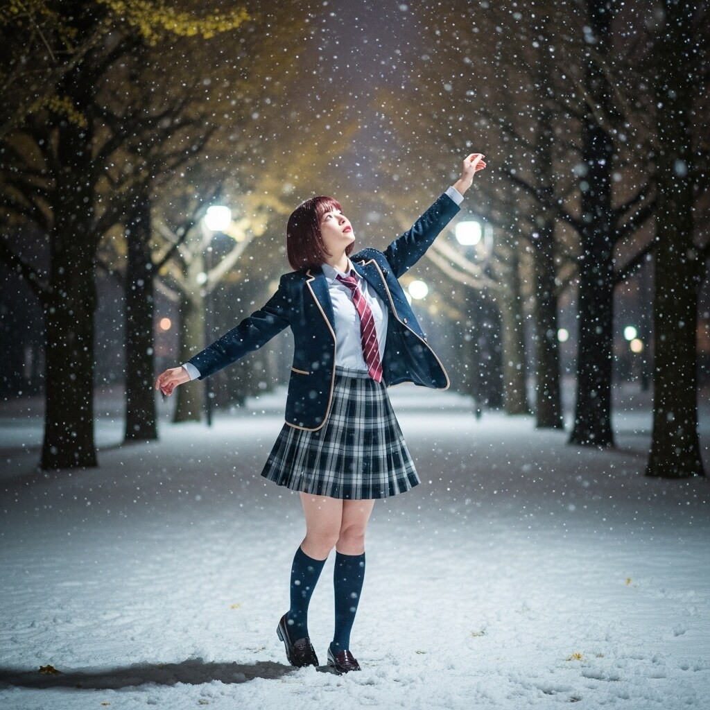 雪に舞う