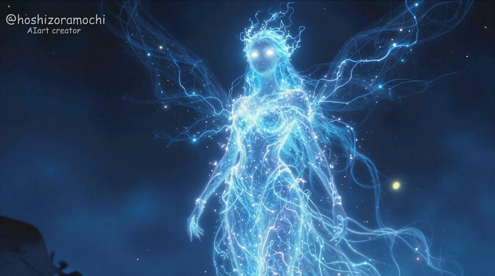 🧚‍♂️稲妻と光の粒子をまとう電気の精霊
