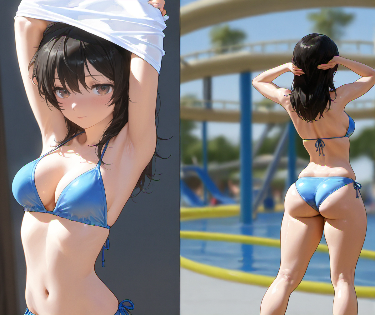 彼女が水着に着替えたら