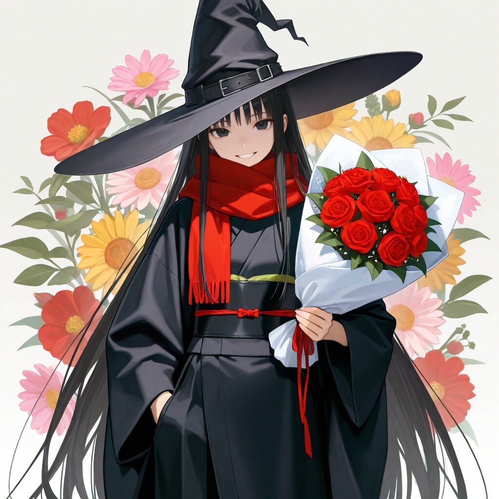 花と花束と魔女さん