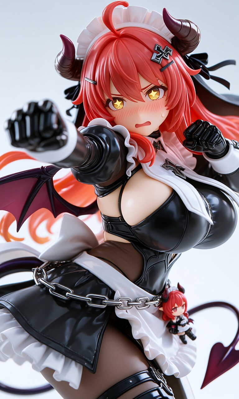 異世界制服少女達　悪魔の少女メイド　悪魔でも‼️メイド何ですよ‼️アクリルドールフィギュア