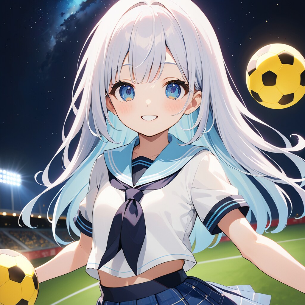 銀髪ロングでセーラー服の少女 | の人気AIイラスト・グラビア