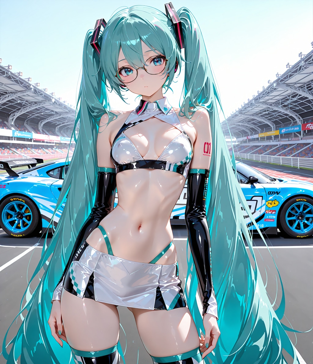 レースクイーンコスのミクさん♪