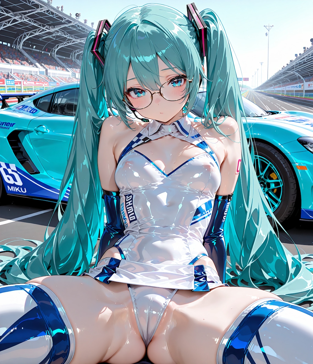 レースクイーンコスのミクさん♪