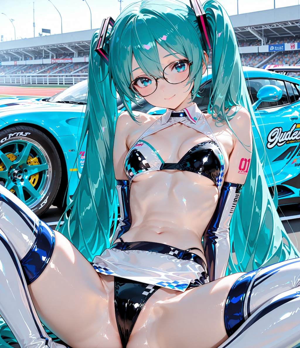 レースクイーンコスのミクさん♪