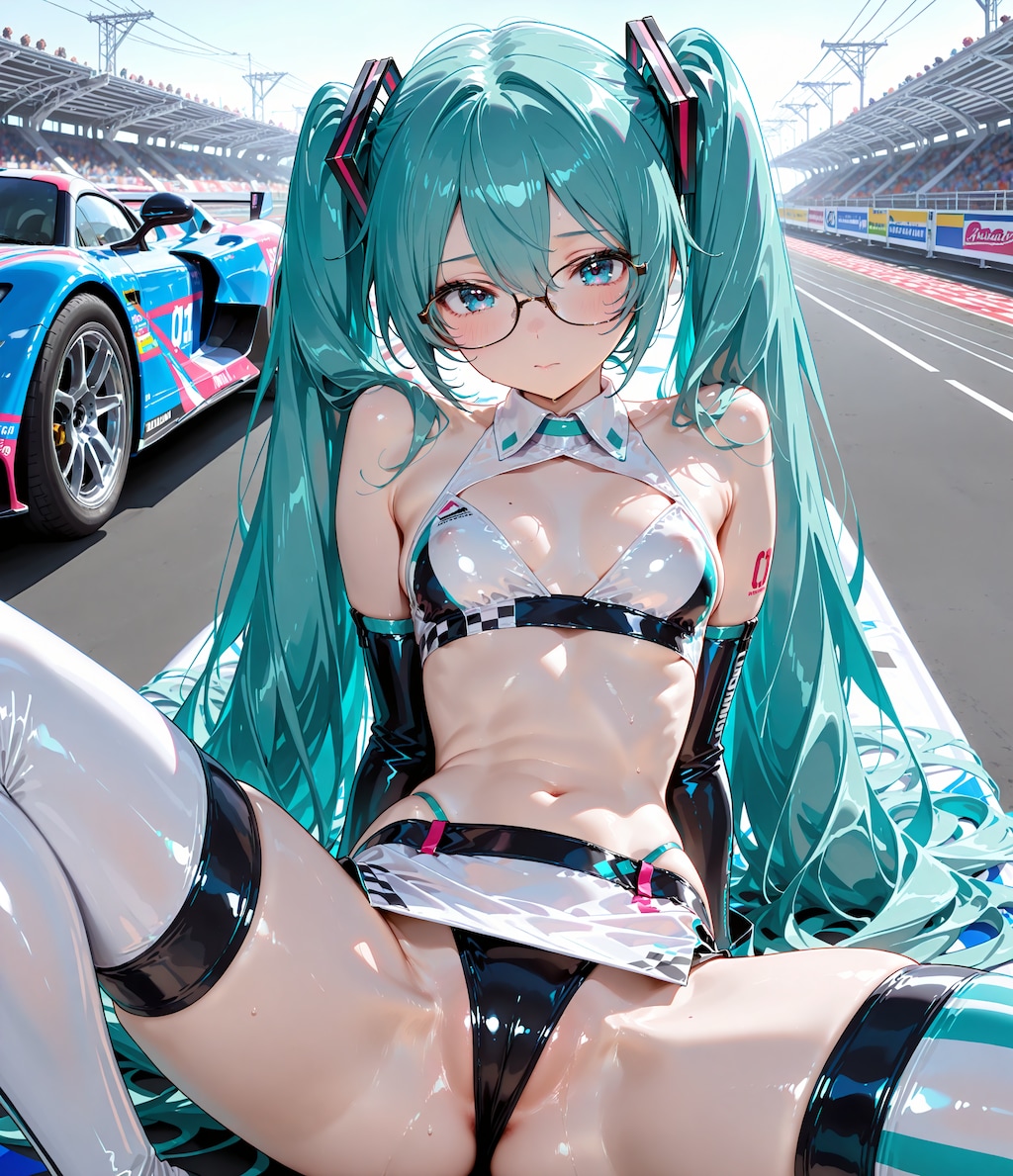 レースクイーンコスのミクさん♪