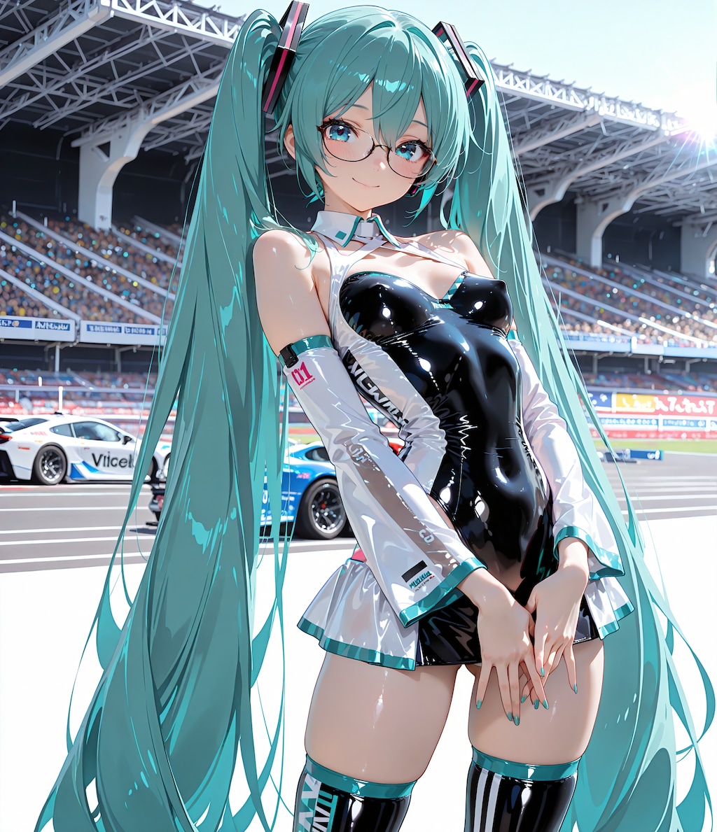 レースクイーンコスのミクさん♪