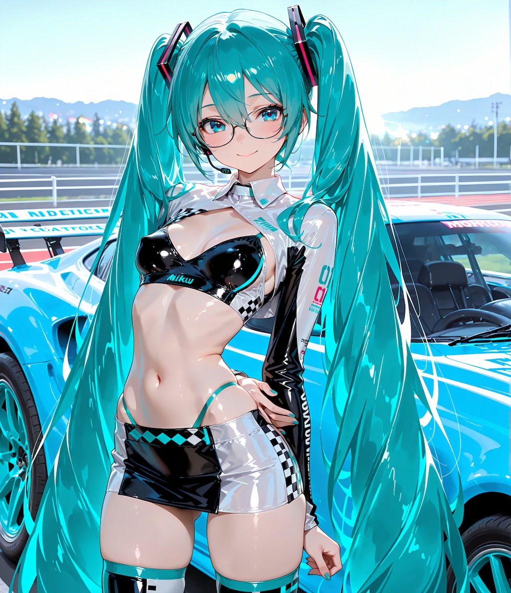 レースクイーンコスのミクさん♪