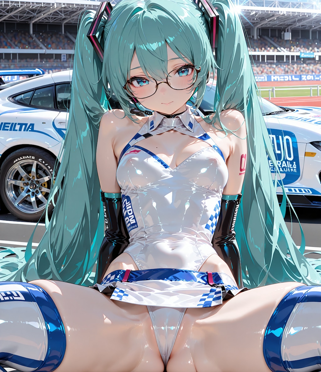 レースクイーンコスのミクさん♪