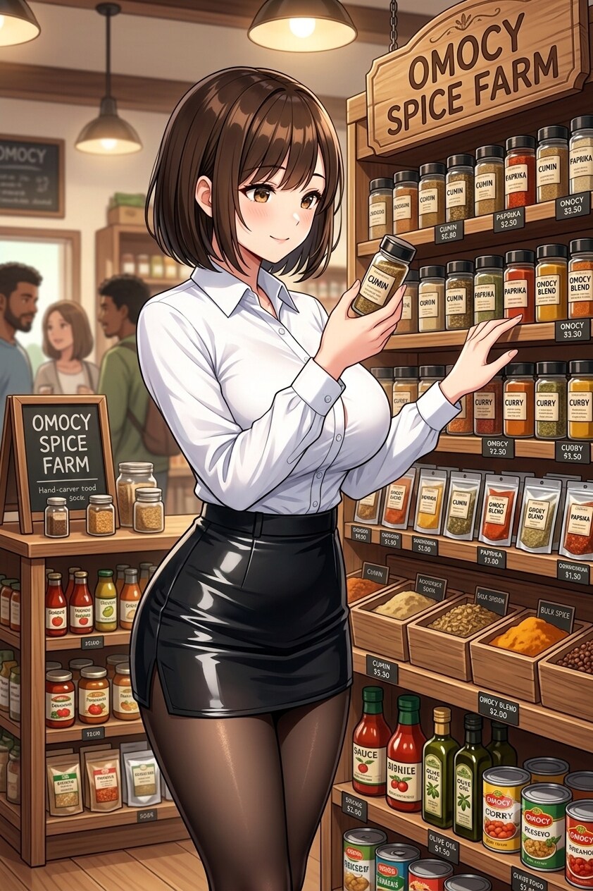 オモシーで買い物するアキちゃん