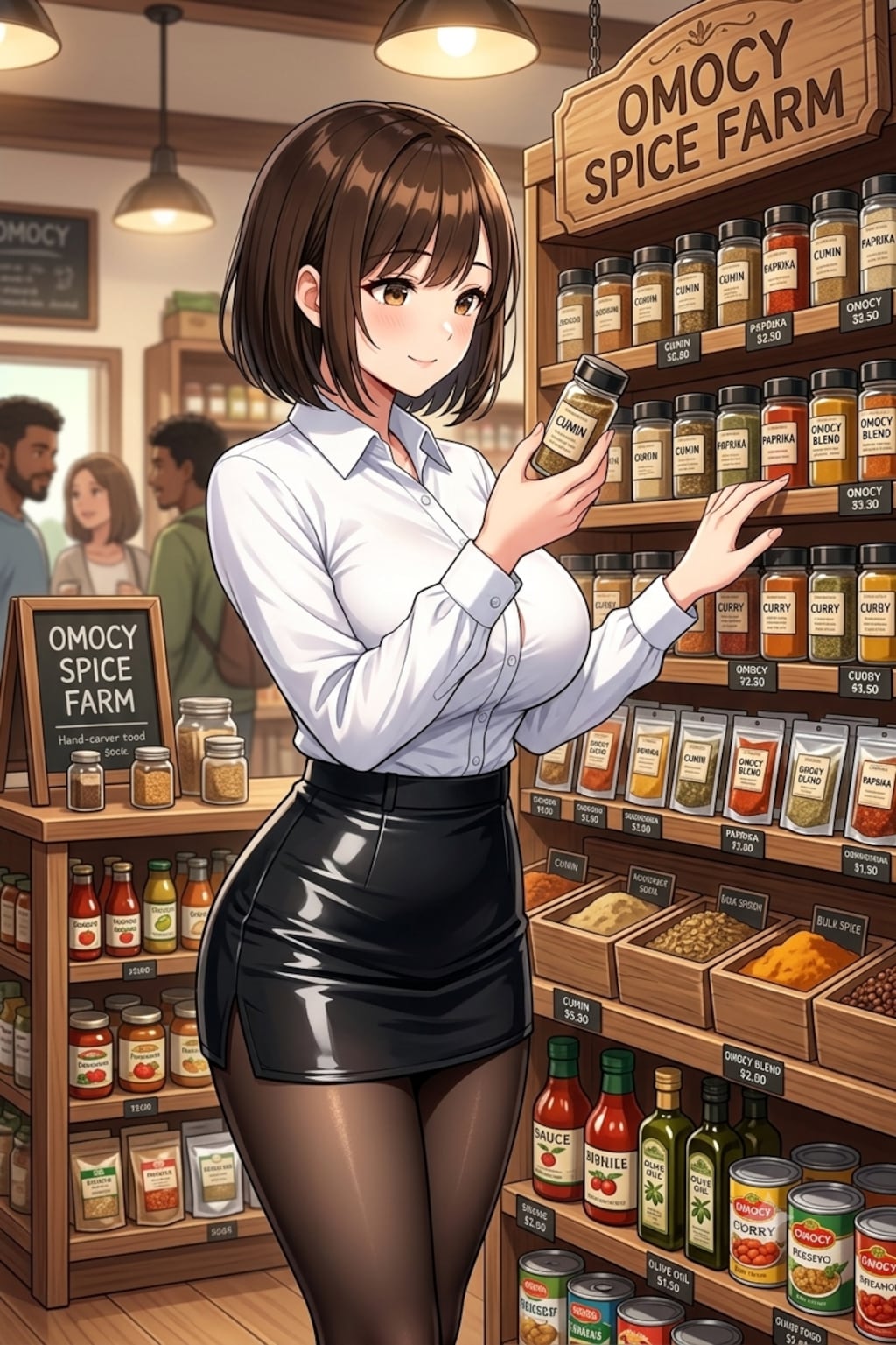 オモシーで買い物するアキちゃん