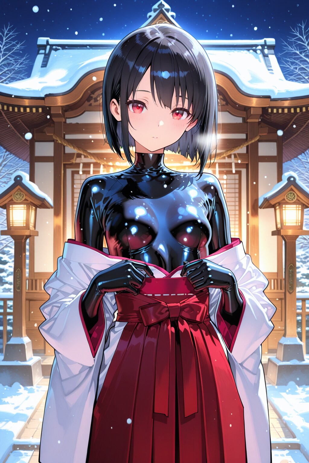 ラバースーツの巫女