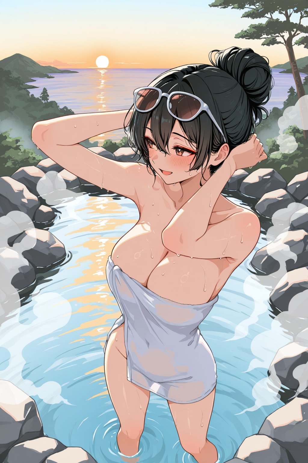 無人島の午後温泉