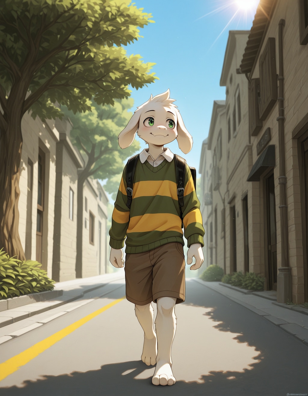 ランドセル背負ってるアズリエルくん