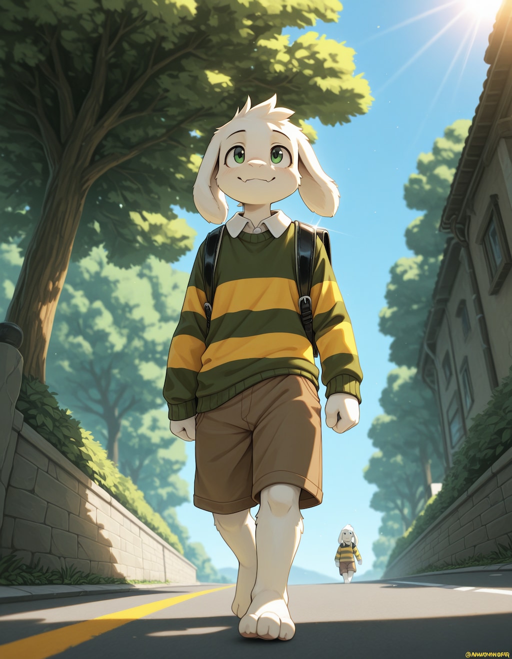 ランドセル背負ってるアズリエルくん