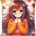 抱き枕‐髪の毛モフモフ秋服ガール 3枚目