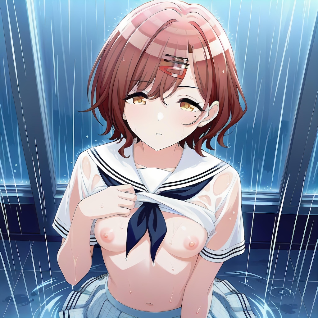 ずぶ濡れになった円香と…