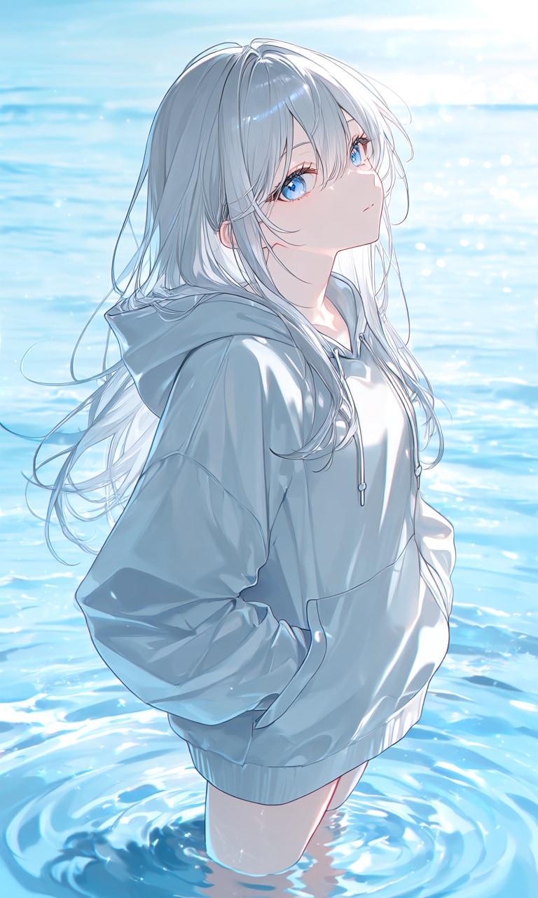 水中に佇む少女③ | の人気AIイラスト・グラビア