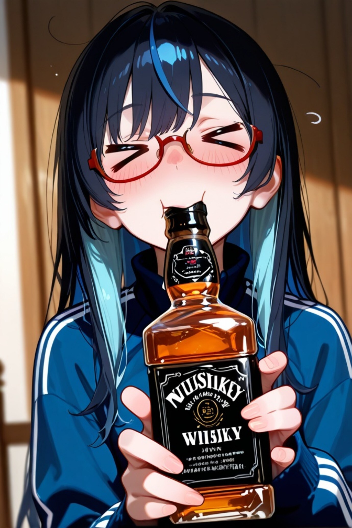 酒飲みの黒髪ちゃん