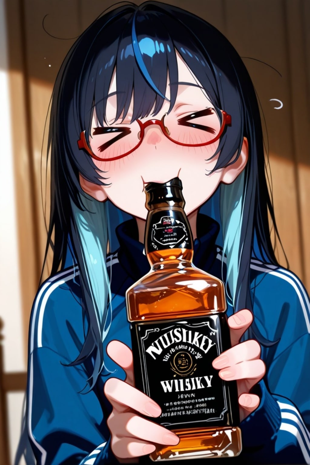 酒飲みの黒髪ちゃん