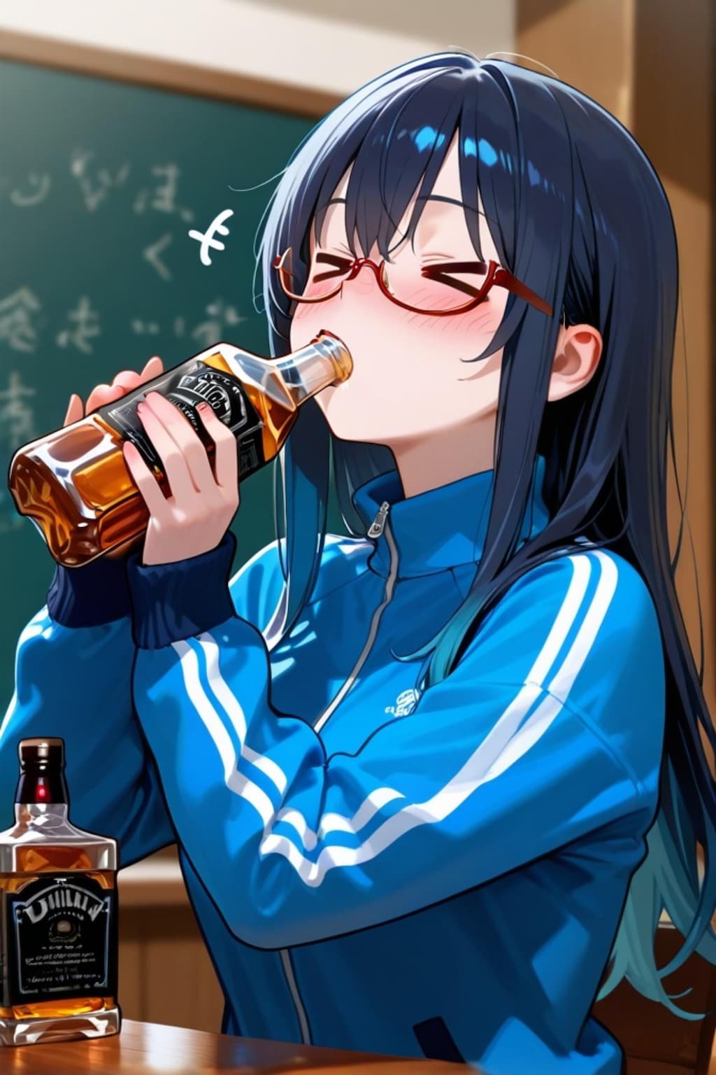 酒飲みの黒髪ちゃん