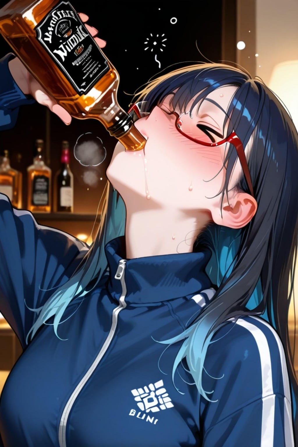 酒飲みの黒髪ちゃん