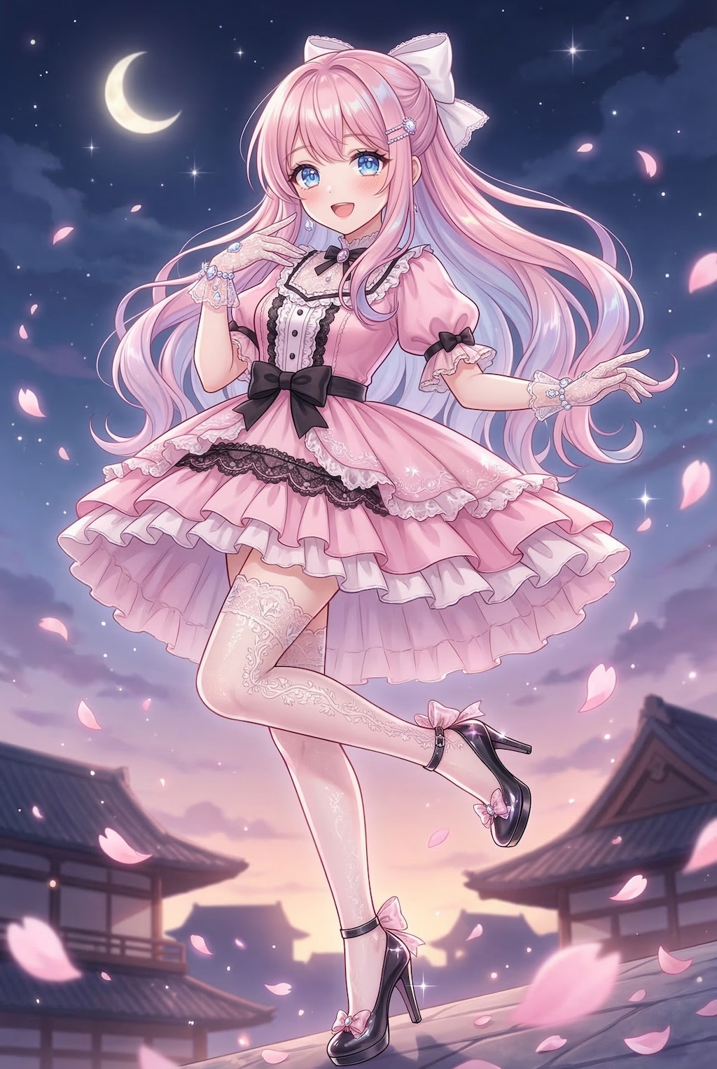 月夜の桜に抱かれて