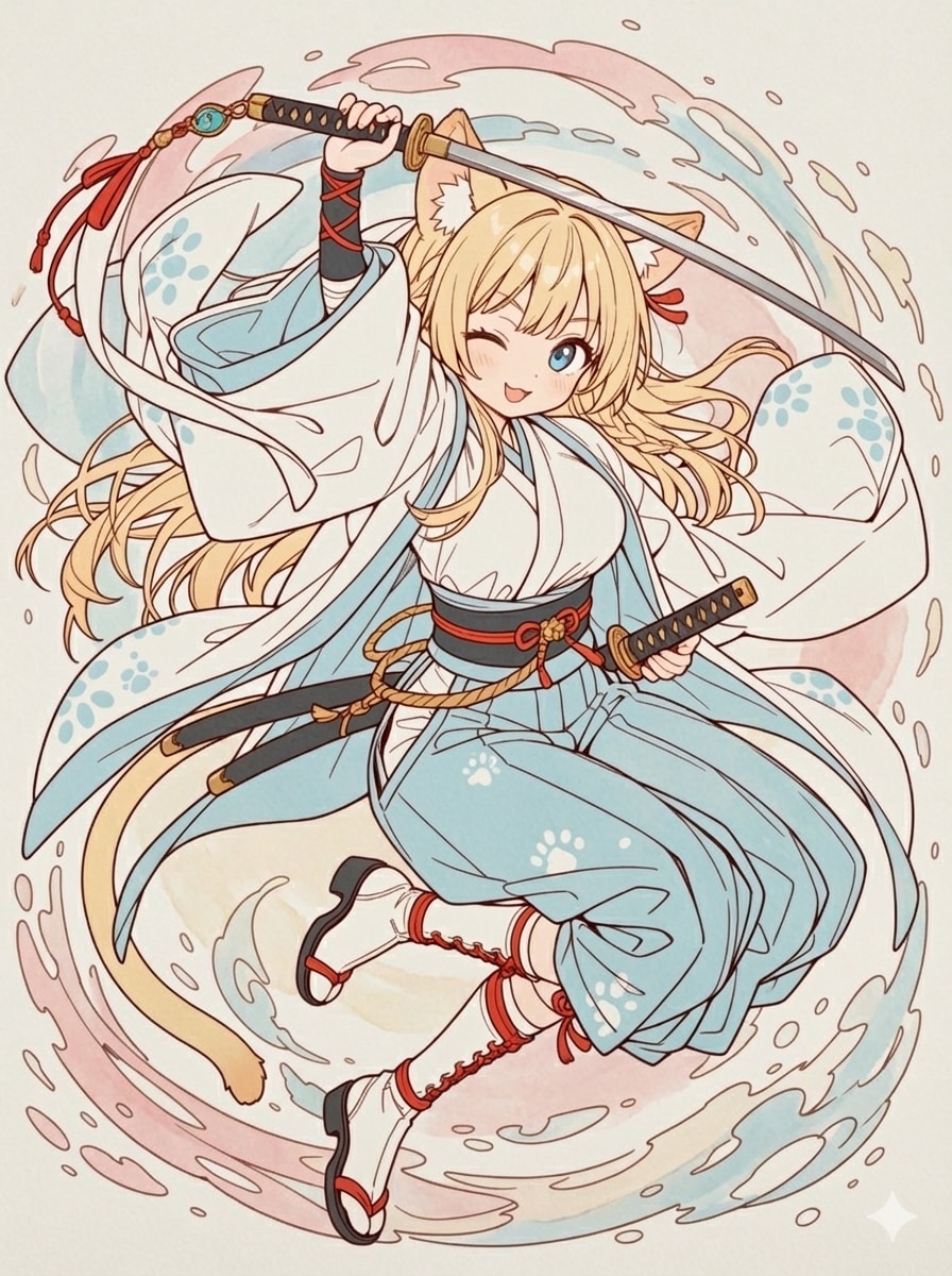 にゃん刀流、推参🐾 | の人気AIイラスト・グラビア