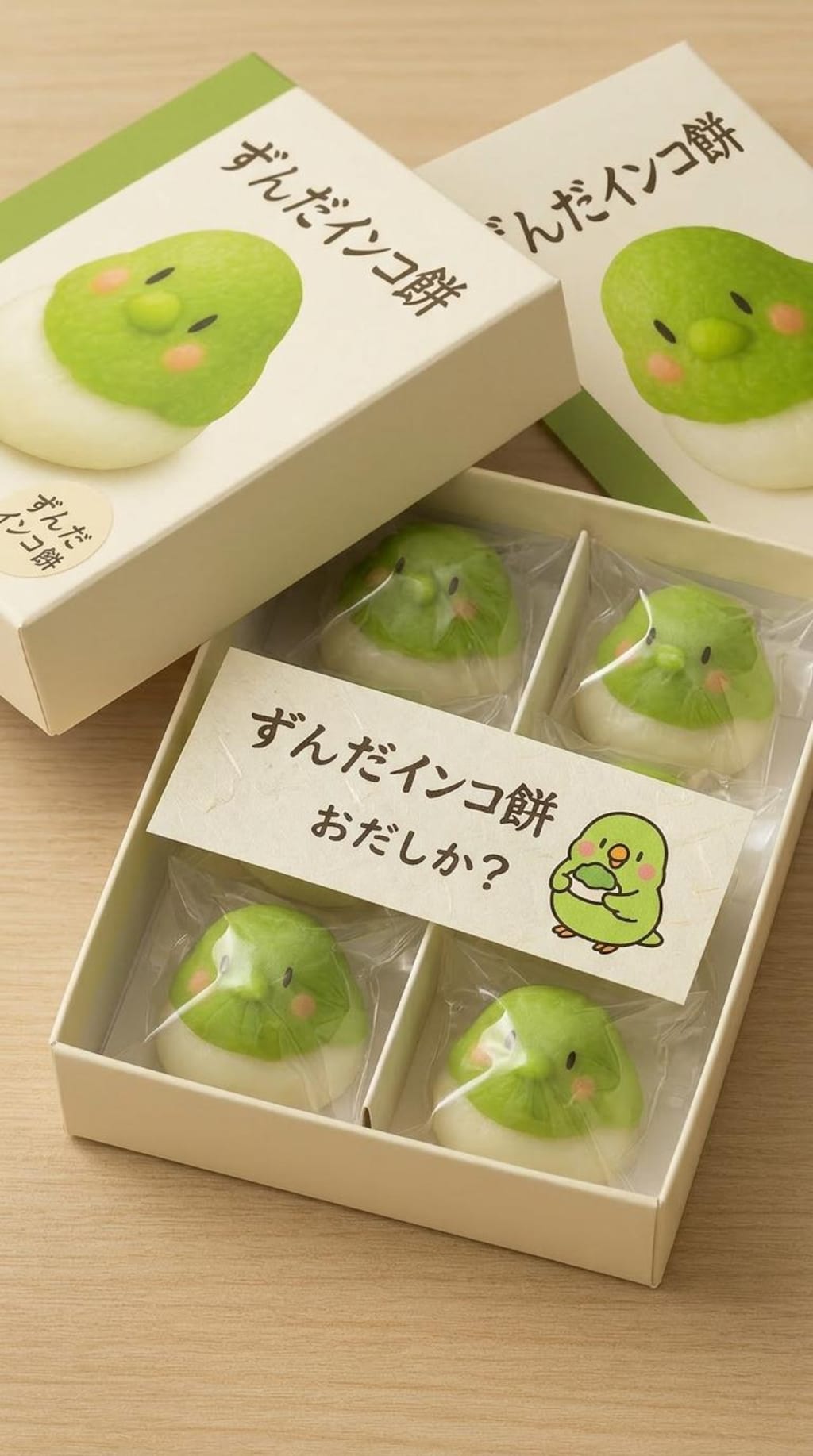 ずんだインコ餅開封