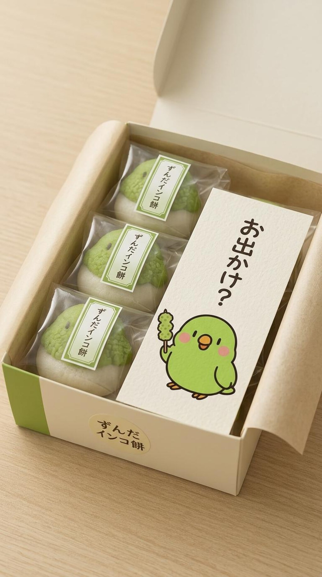 ずんだインコ餅開封