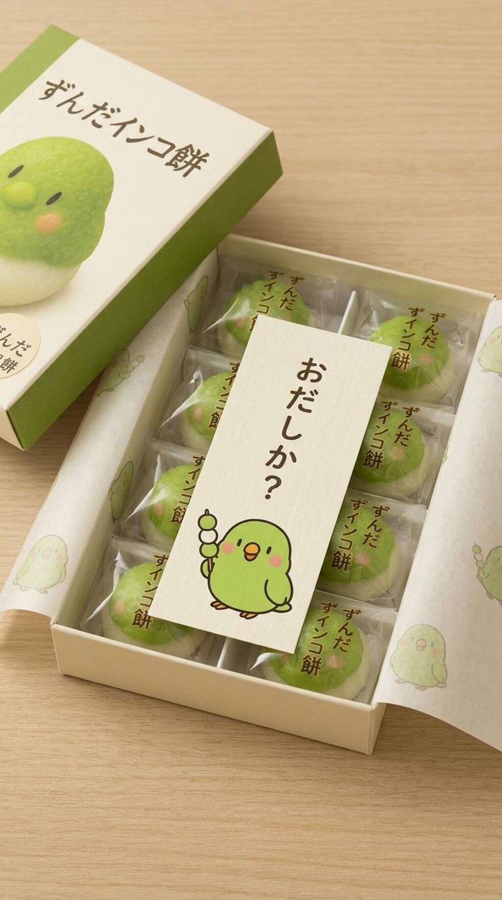 ずんだインコ餅開封