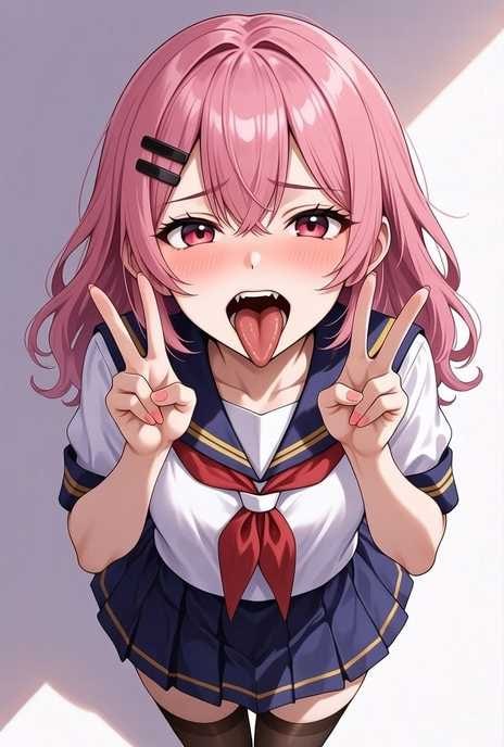 アヘ顔Wピースってこんな感じですか？