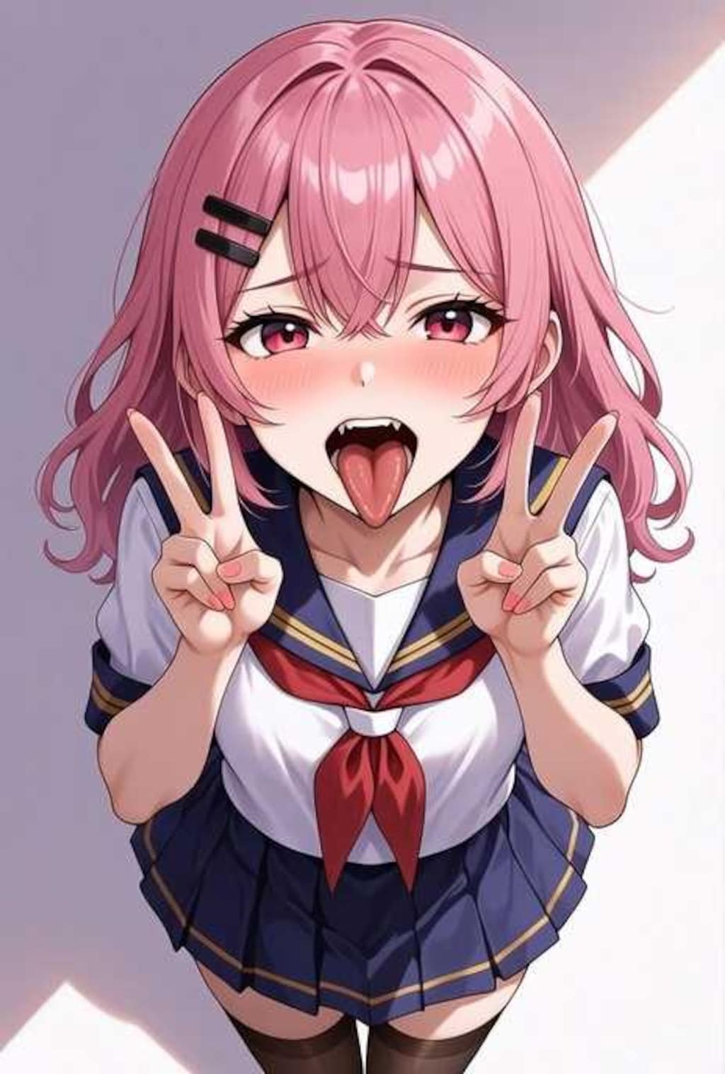 アヘ顔Wピースってこんな感じですか？