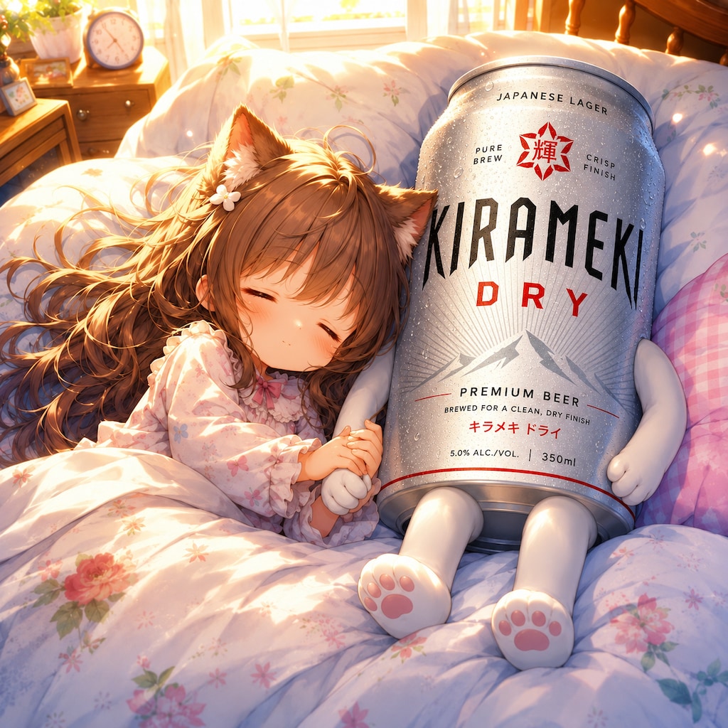 気持ちよさそうに寝ている小さな女の子