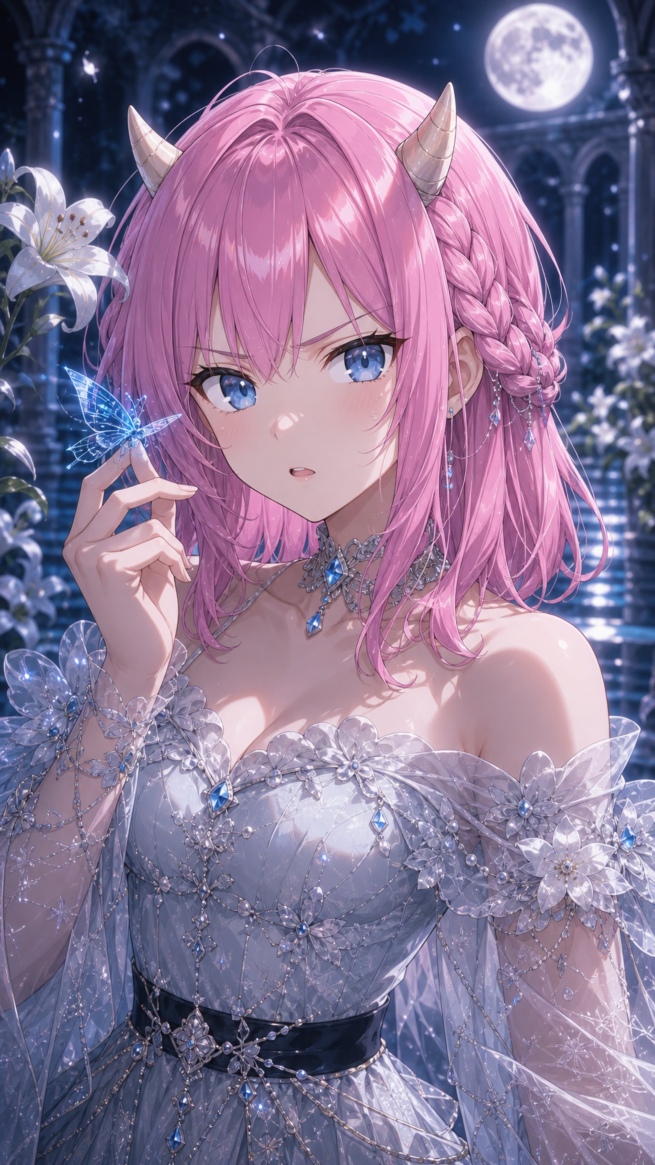 月光にほどける銀花の夢