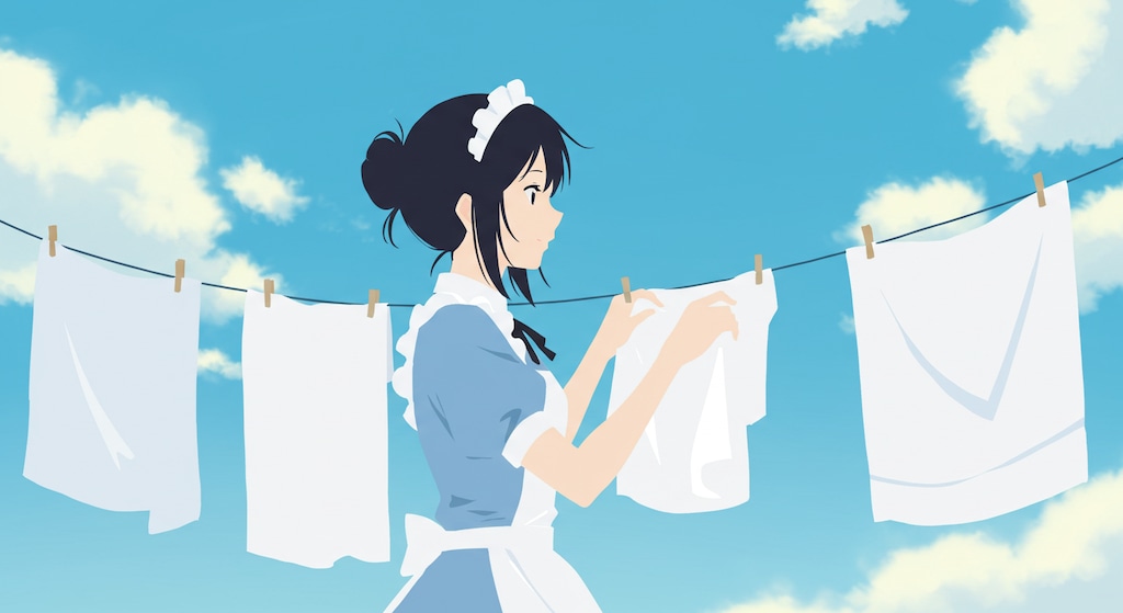 洗濯物を干しましょう (メイド⑨)