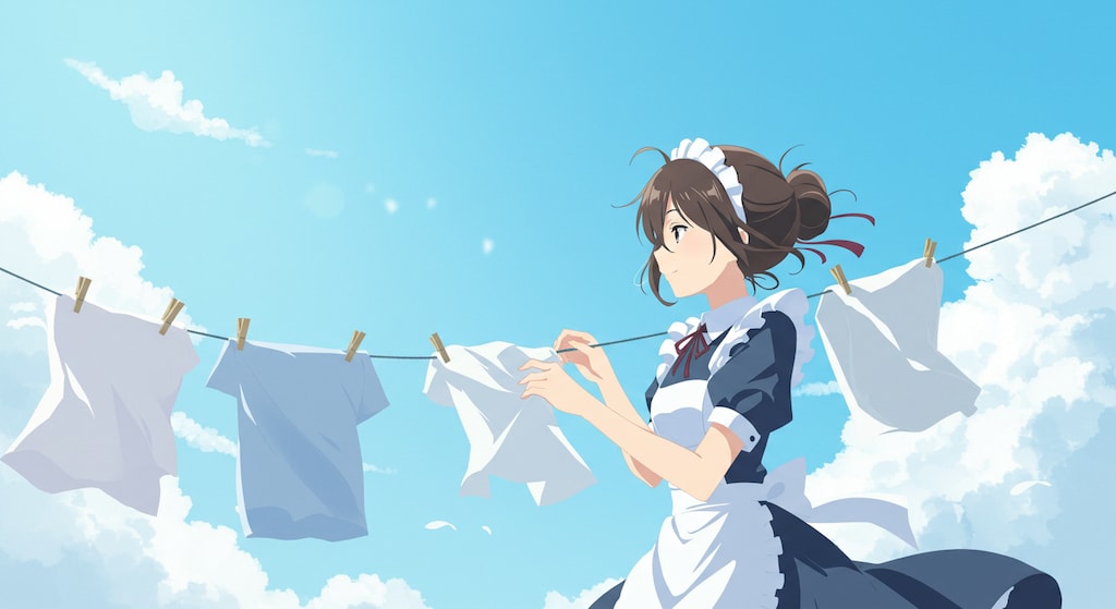 洗濯物を干しましょう (メイド⑨)