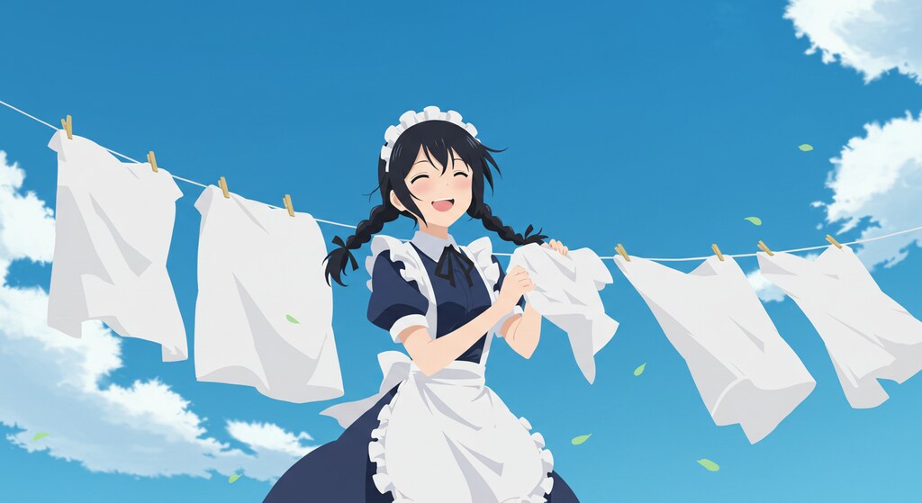 洗濯物を干しましょう (メイド⑨)