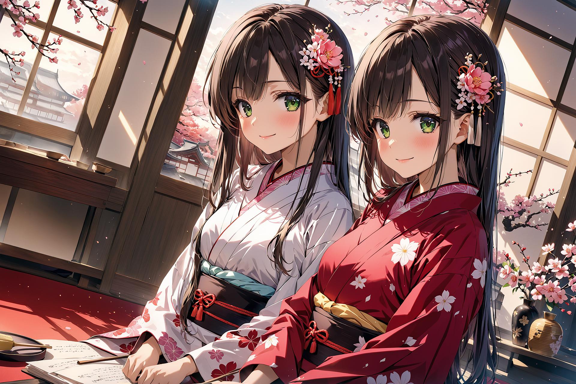 双子姉妹 | の人気AIイラスト・グラビア