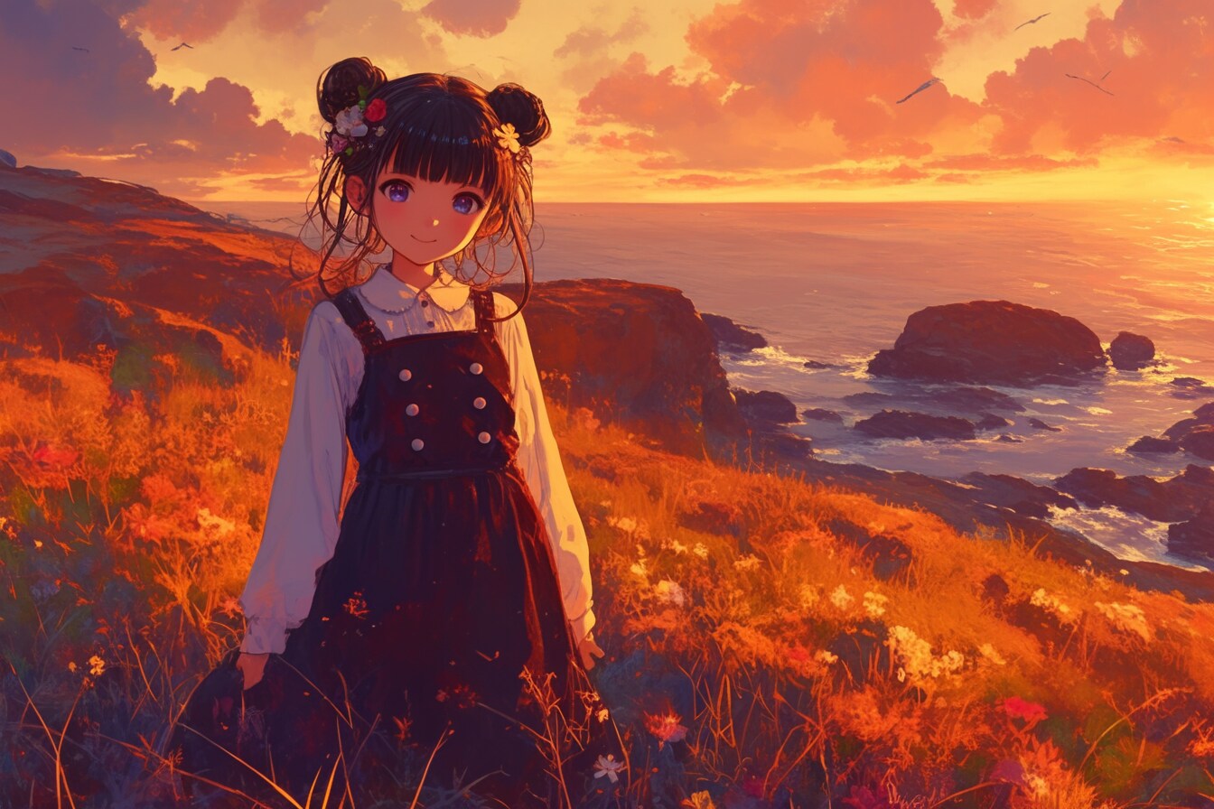 夕暮れのおだんごちゃん🍡✨160 | の人気AIイラスト・グラビア