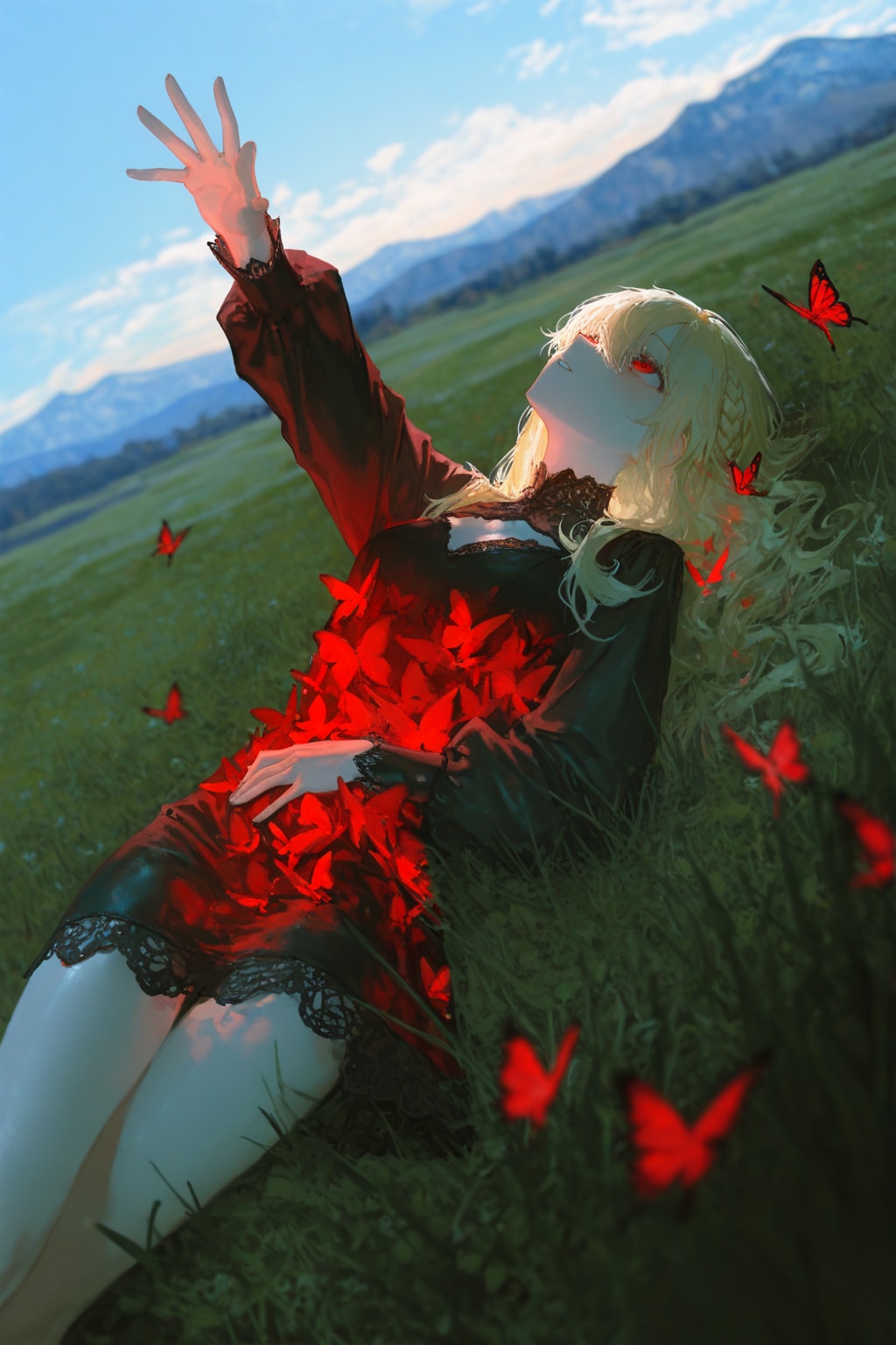 赤い蝶の囁きに導かれる少女